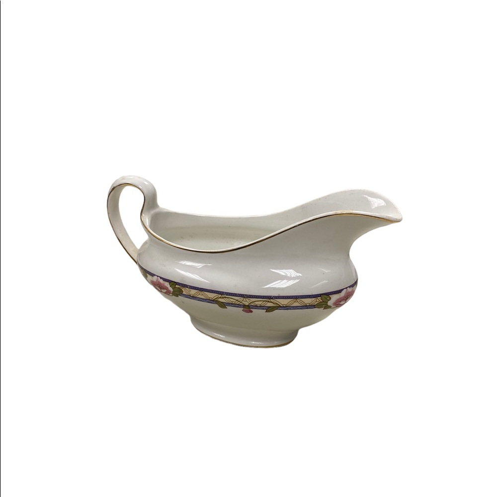 JOHNSON BROS ENGLAND, vintage gravy boat, withe with floral design